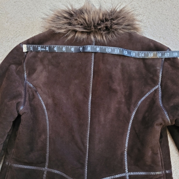 EUC Marvin Richards Genuine Suede Brown Penny Jacket with Faux Fur Trim Size S - Picture 8 of 12